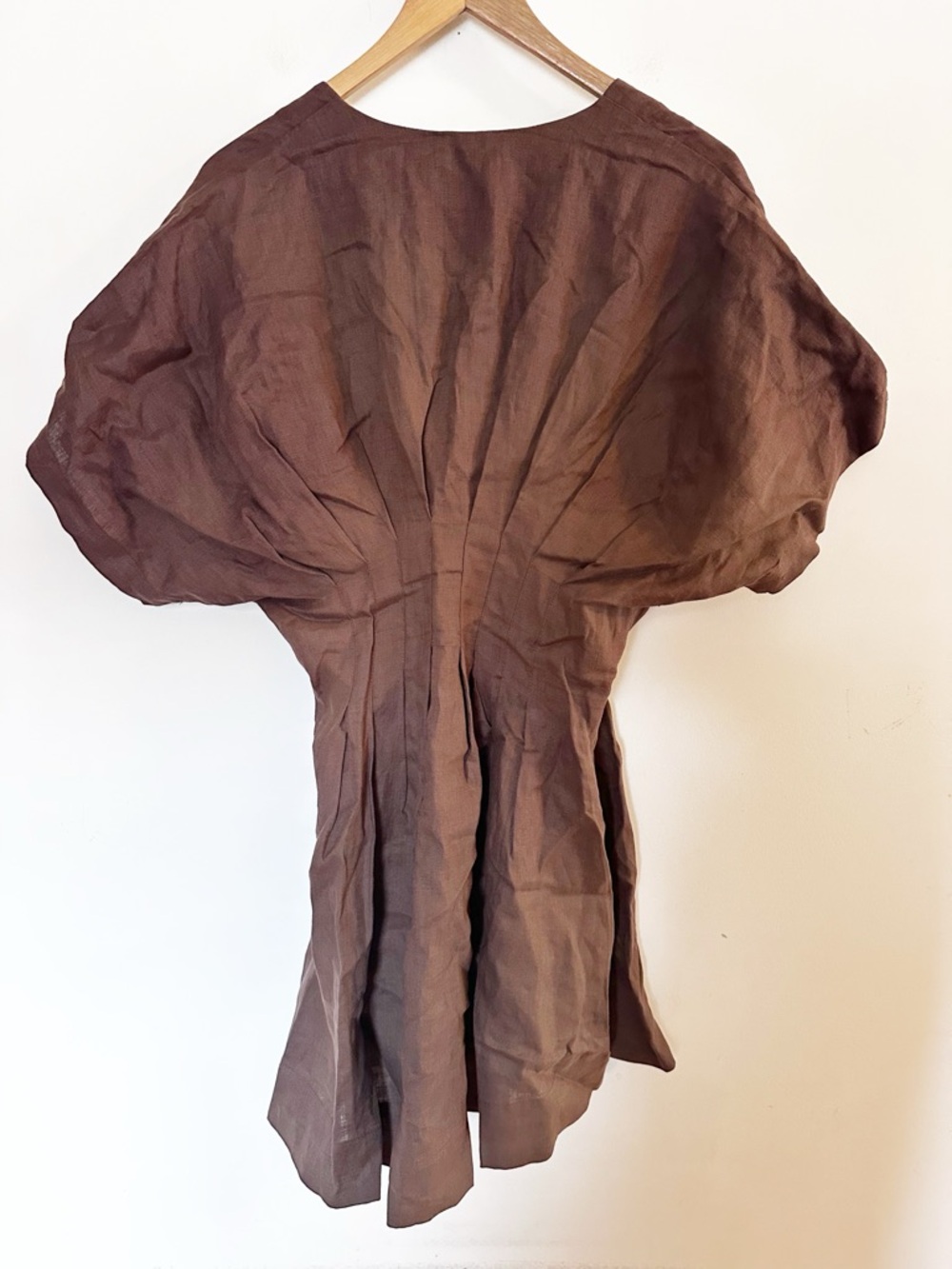 Anthropologie The Tobie Linen Pleated Mini Shirt Dress by Exquise - Picture 9 of 10